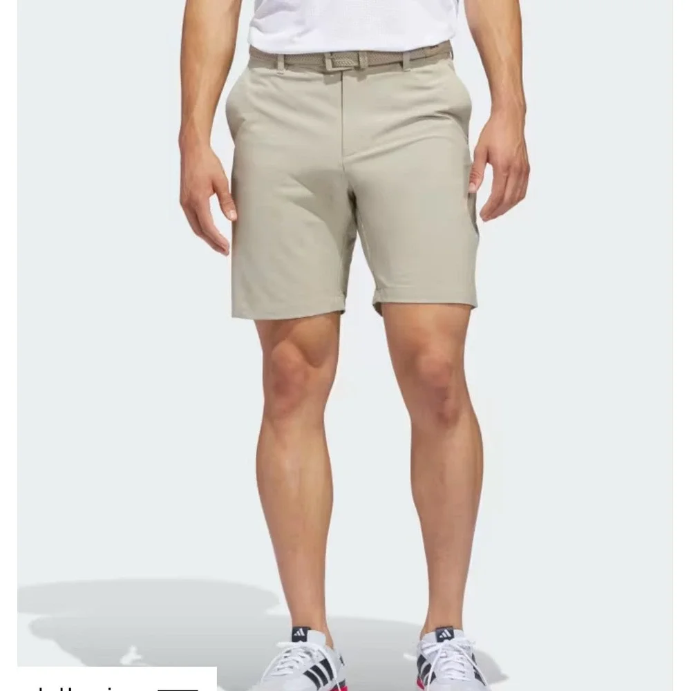 Adidas Golf Performance Shorts Tan Khaki Flat Front Performance Men's 42 GUC